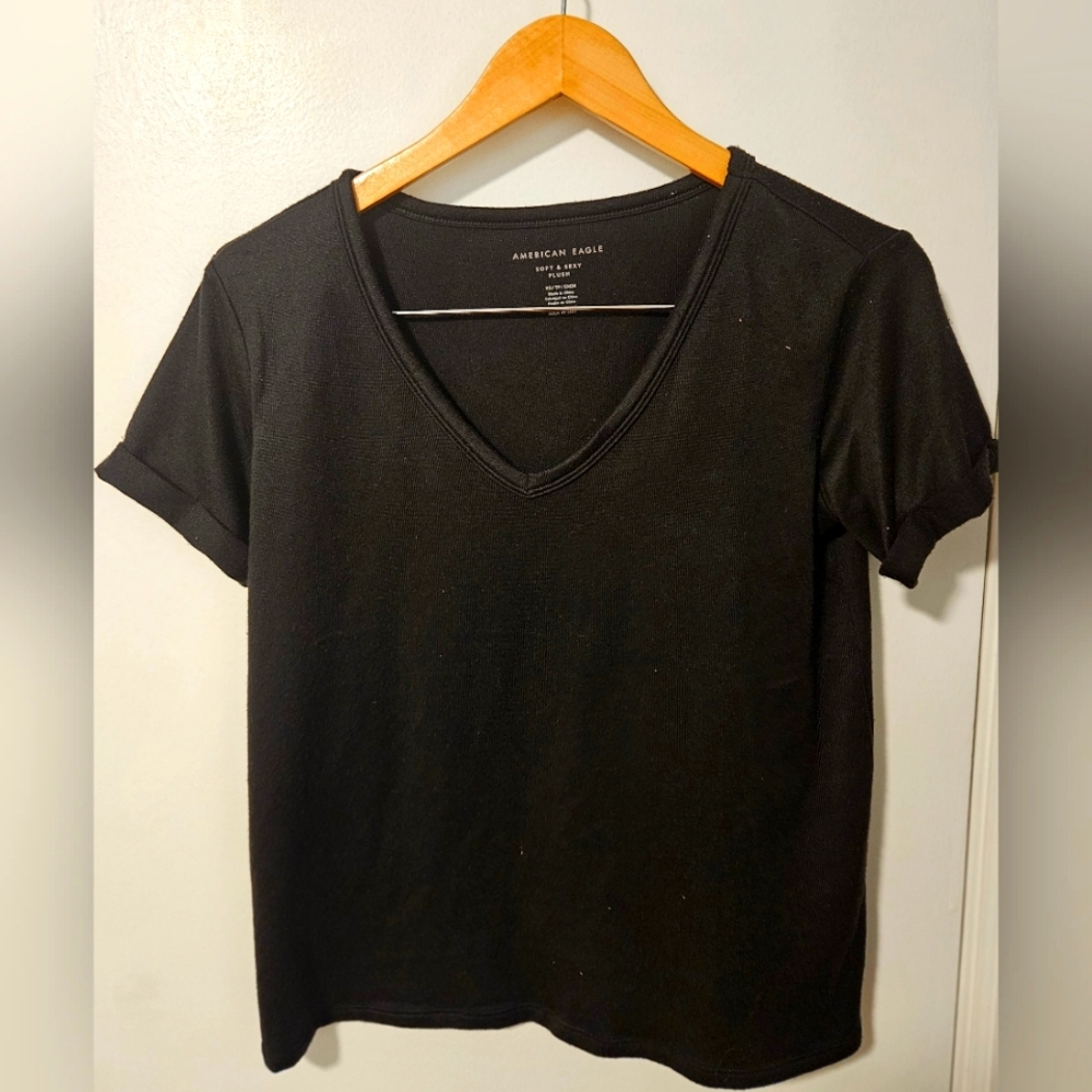 American Eagle Soft and Sexy Plush TShirt Black